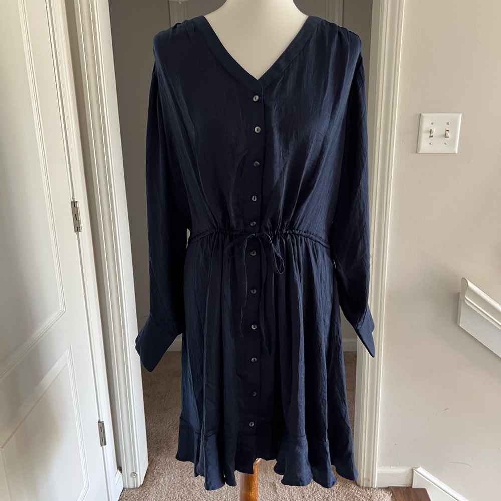Jessica Simpson Plus 1x Dress Navy NWT